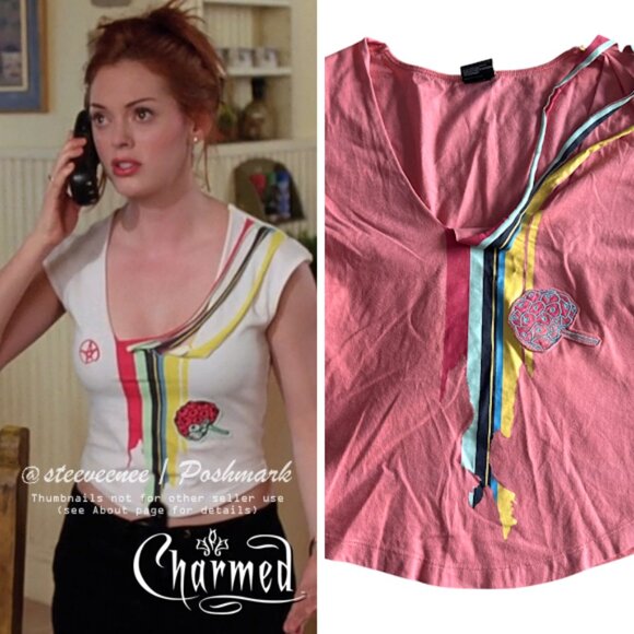 Vintage Y2K Diesel Peach Cap Sleeve Top ALT ASO Paige Matthews Charmed - Picture 1 of 7